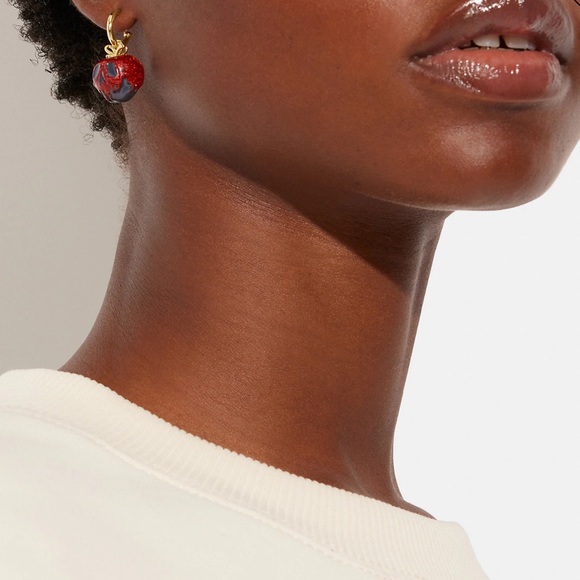 Disney X Coach Poison Apple Huggie Earrings - Picture 5 of 5